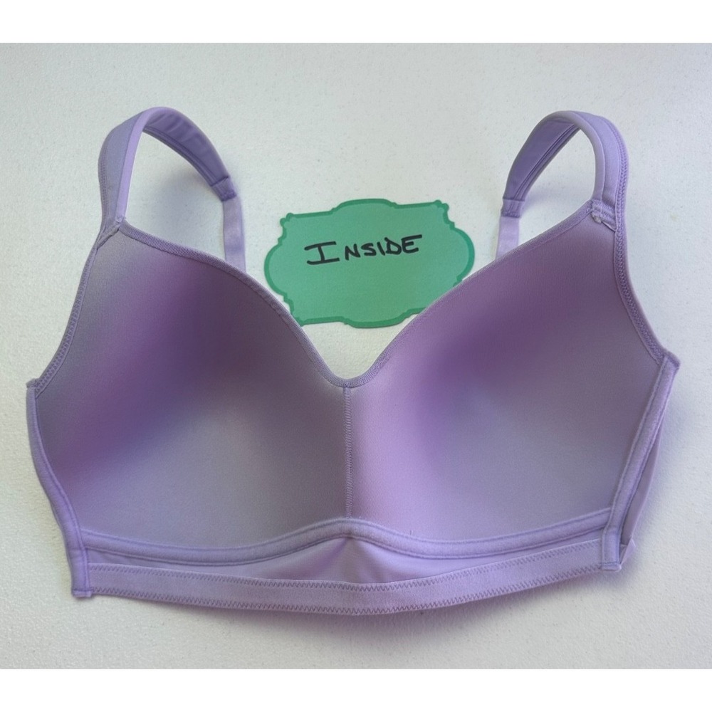 Rhonda Shear 2Pk Molded Cup Bra L Black Zebra Orchid Purple Wireless Comfort - Picture 13 of 16